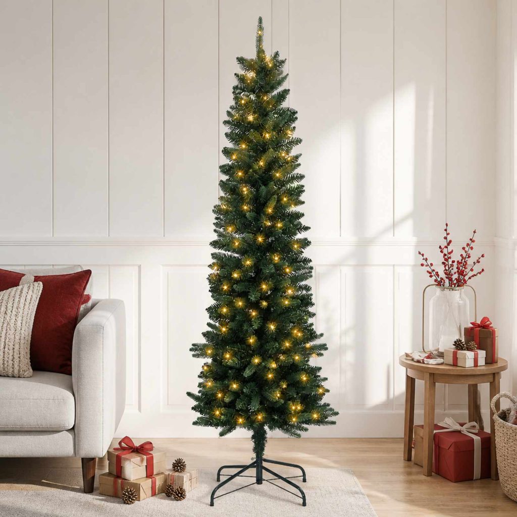 Tekopaksu joulupuu 120 cm 150 LEDiä Lämpimän Valkoinen