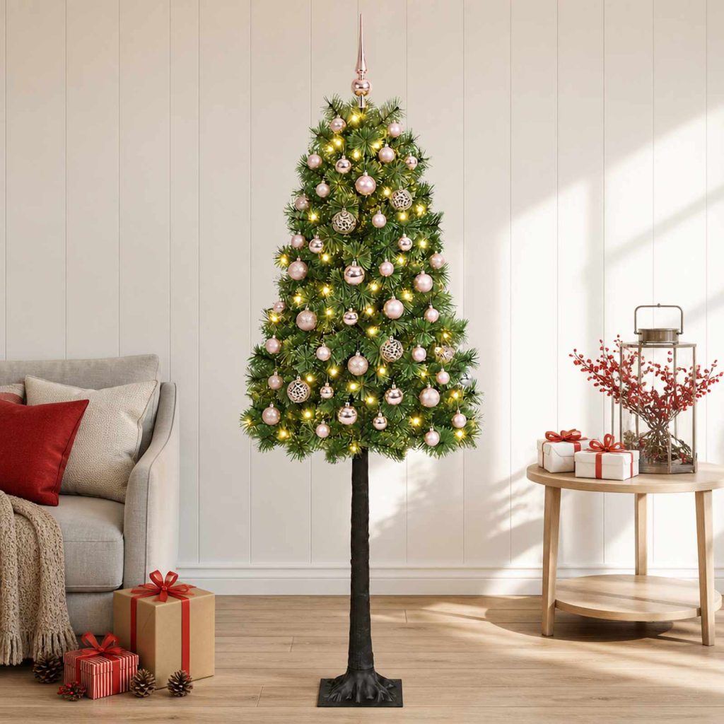 Saranallinen tekojoulukuusi koristepalloilla 120 cm 150 LEDiä