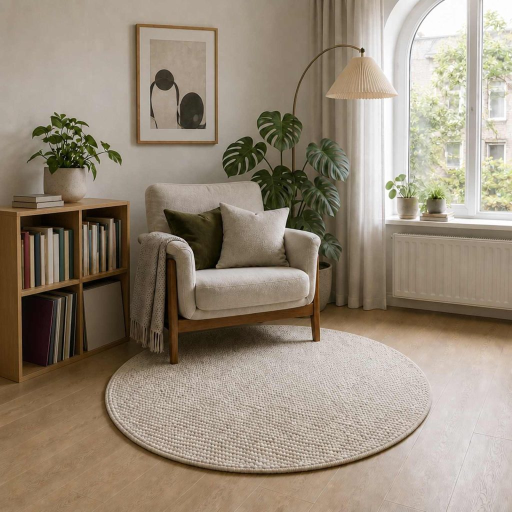 Matto Kerma Ø 120 cm 100% polyesteri 3 mm Käytettävää