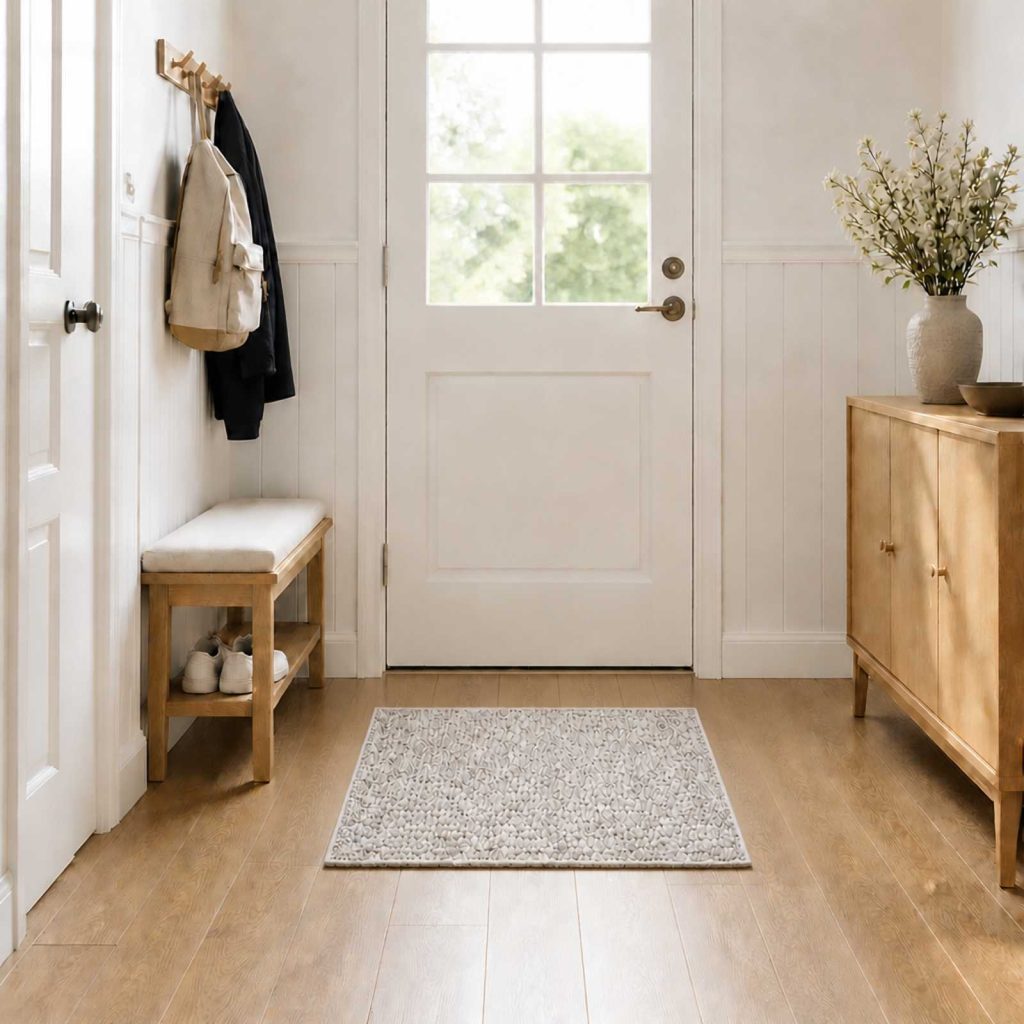 Matto Beige 100 x 100 cm 100% polyesteri 3 mm Käytettävää