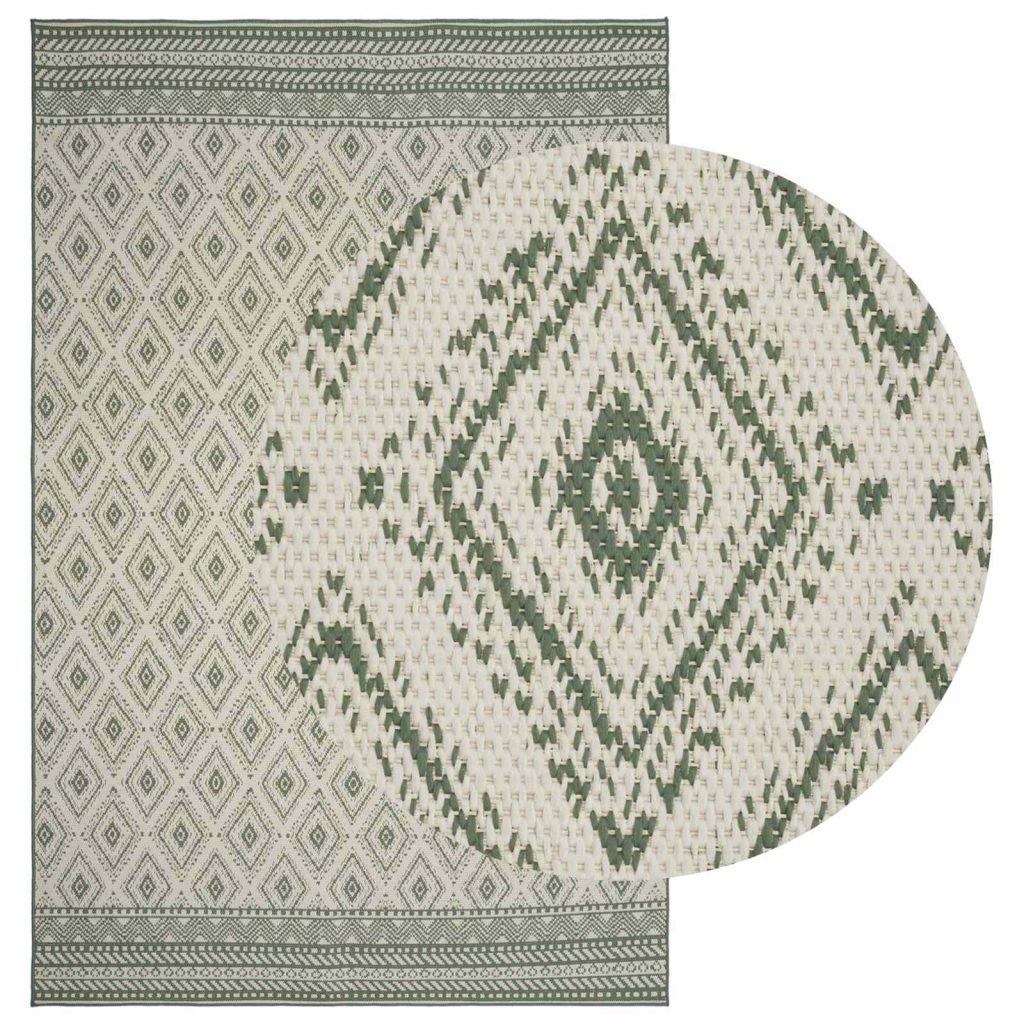 Alue Matto Luonnollinen ja vihreä 160 x 230 cm PET