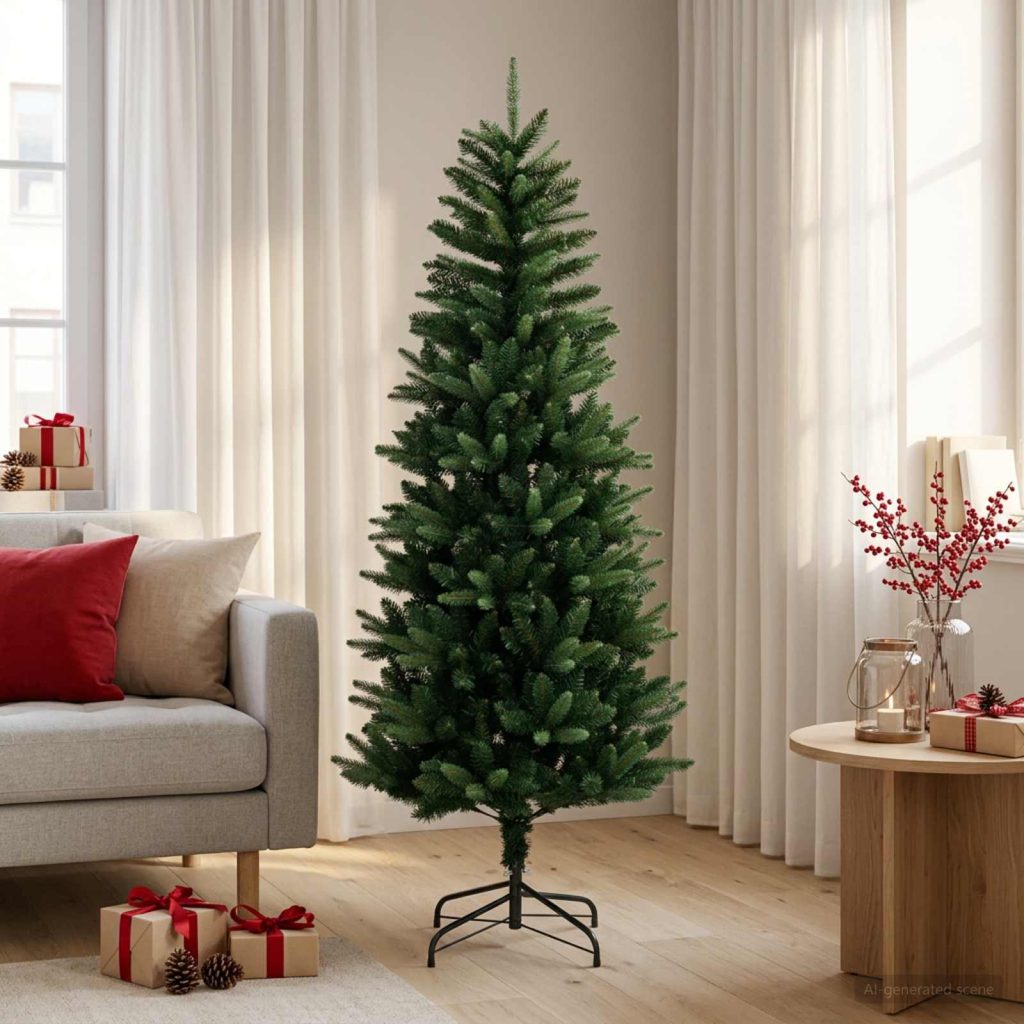 Artificial Hinged Christmas Tree 150 cm PE ja PVC Vihreä