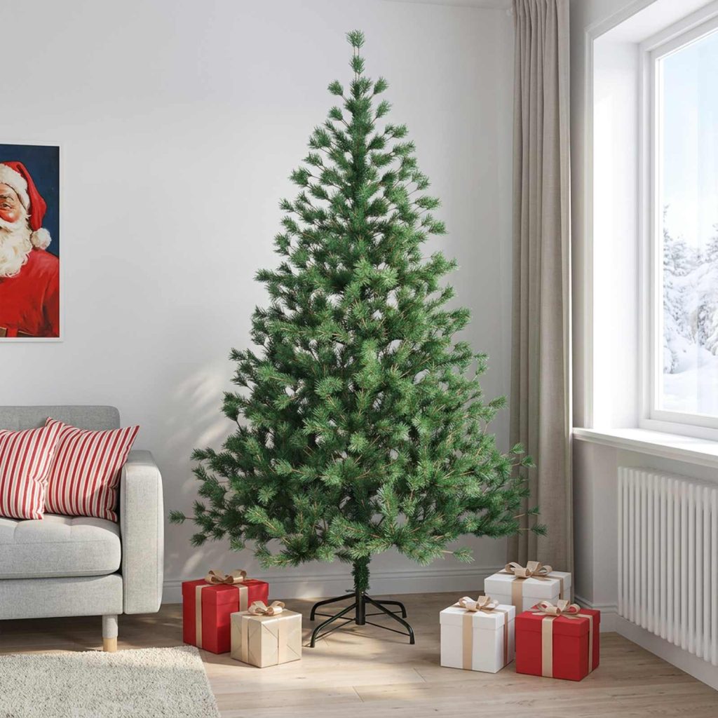 Salkomallinen tekoinen joulukuusi 240 cm PVC ja metalli Vihreä