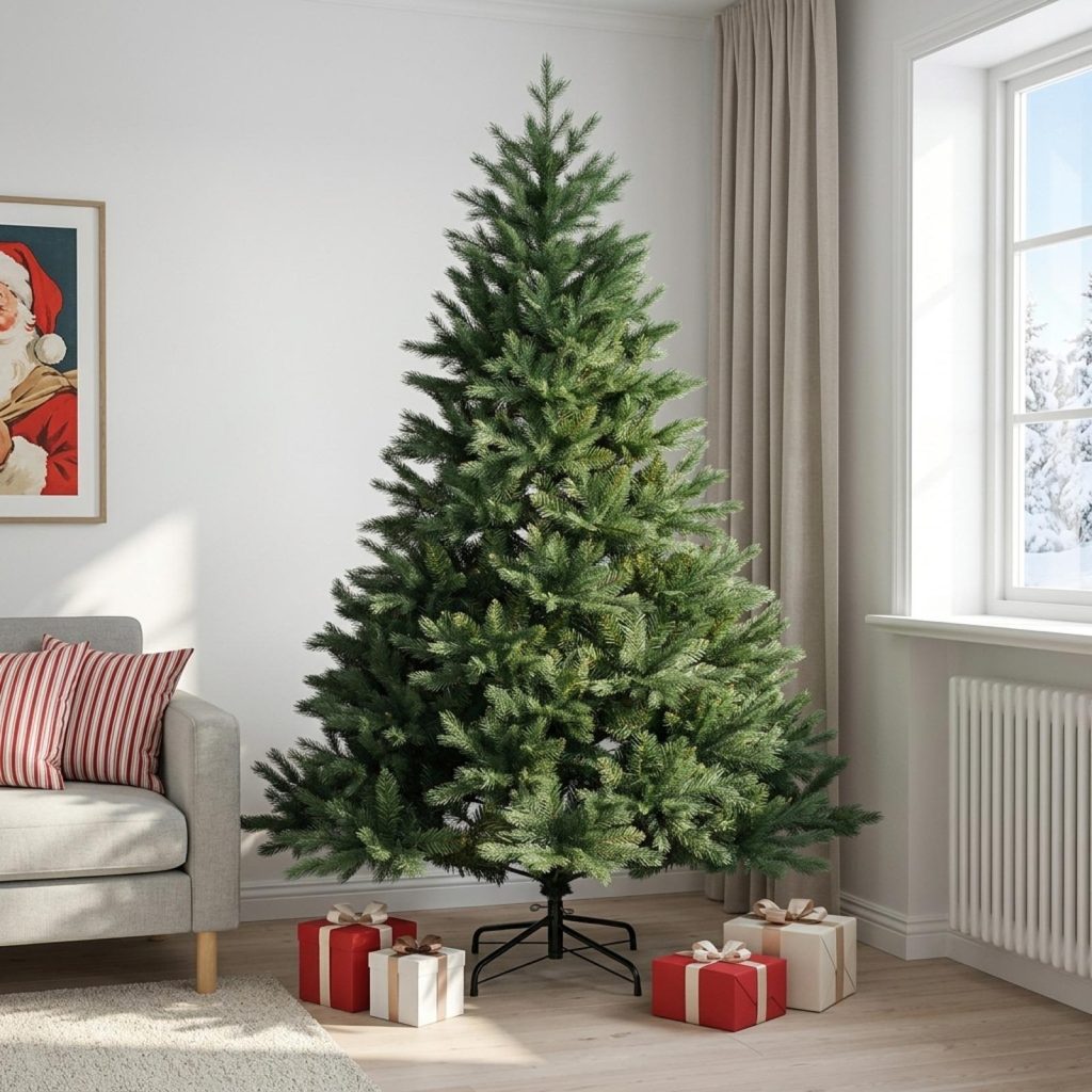 Salkomallinen tekoinen joulukuusi 240 cm PVC ja metalli Vihreä