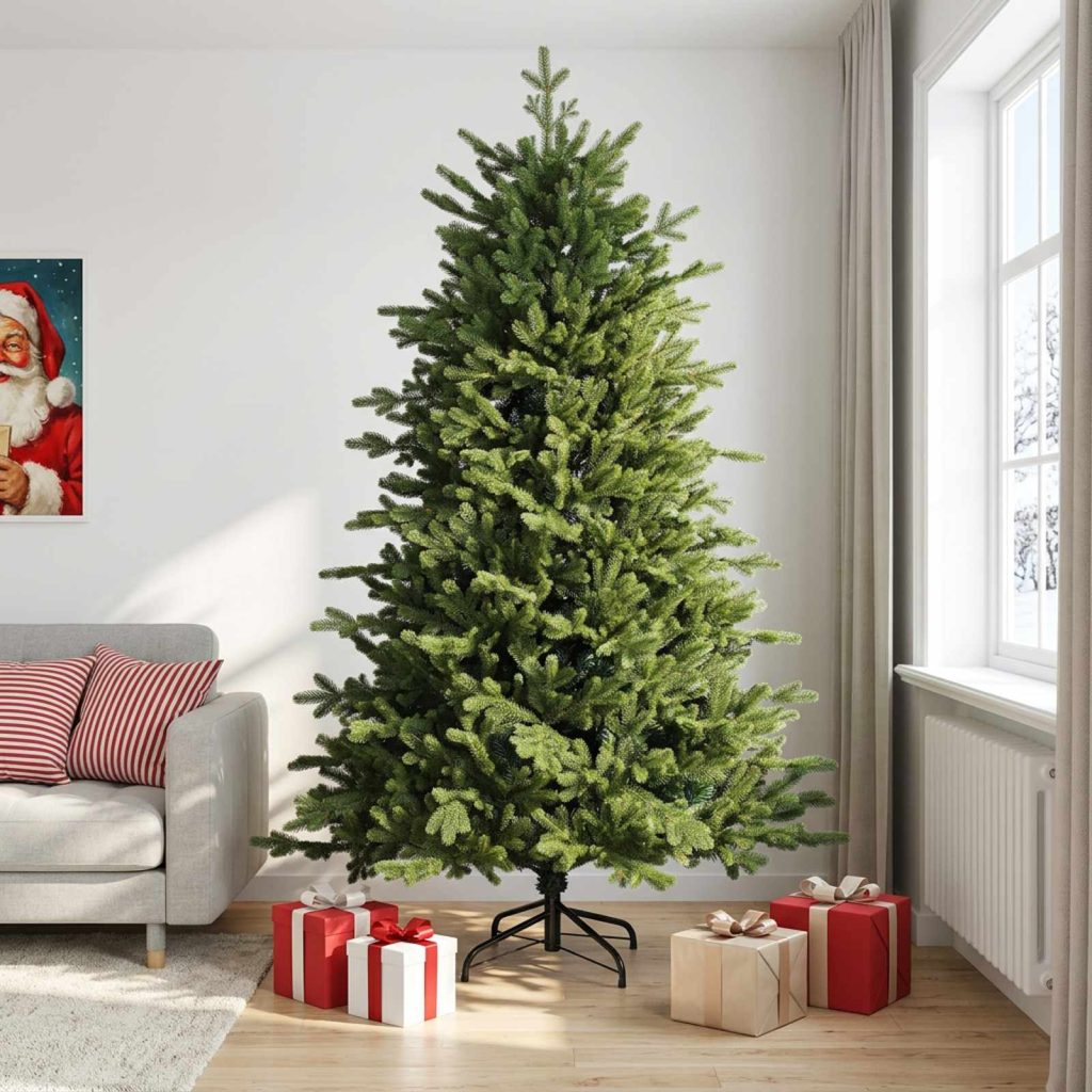 Salkomallinen tekoinen joulukuusi 240 cm PVC ja metalli Vihreä