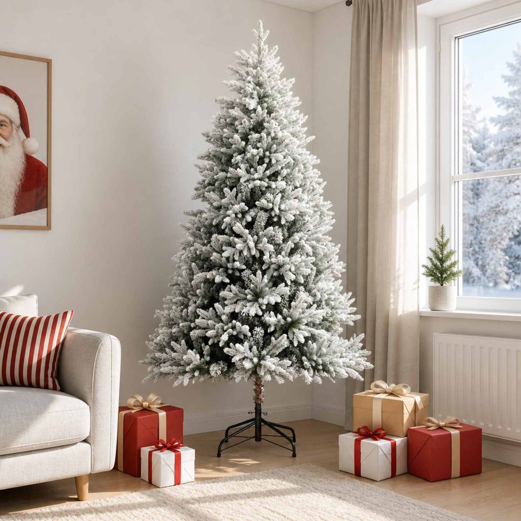 Salkomallinen tekoinen joulukuusi 240 cm PVC ja metalli