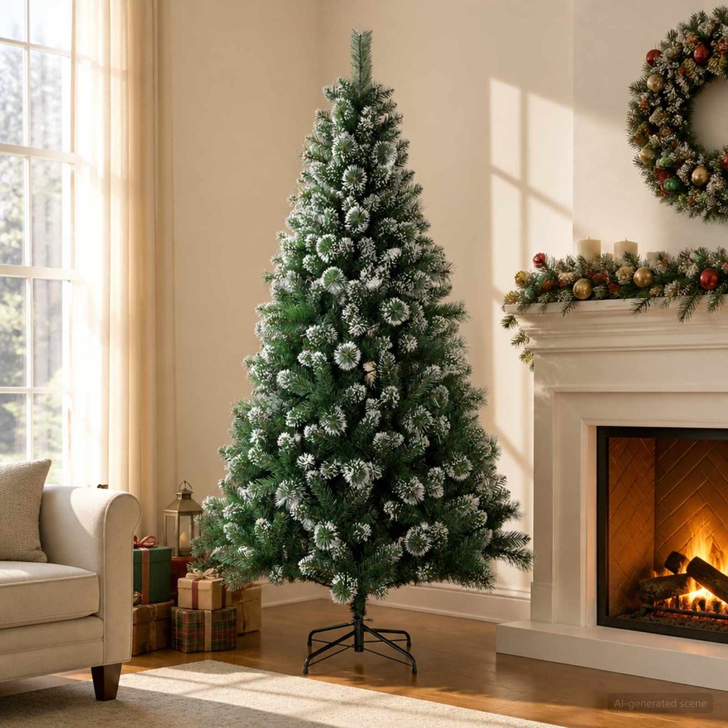 Tekojoulukuusi 240 cm PVC ja metalli Vihreä