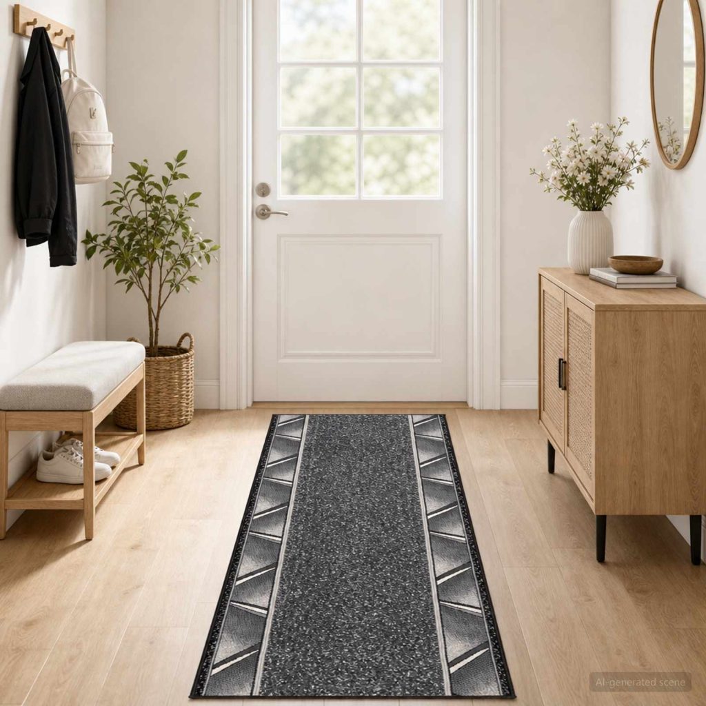 Räystäskynnysmatto FLORNES Kudottu Harmaa Zigzag 100 x 150 cm