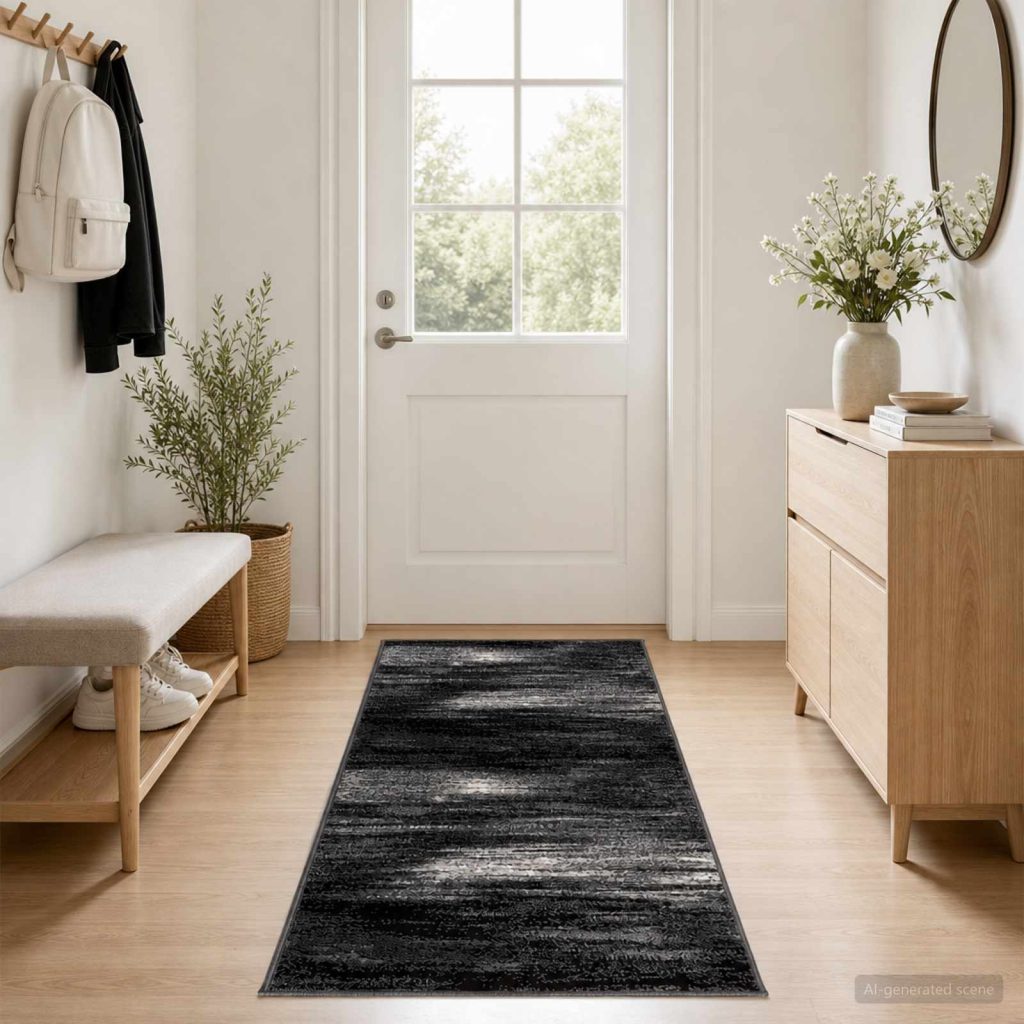 Räystäskynnysmatto FLORNES Kudottu Musta Siveltimenvedot