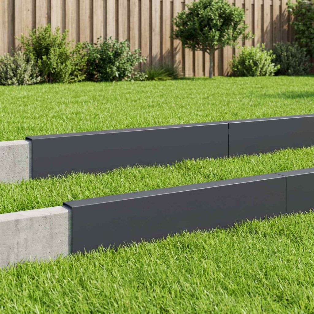 Puutarhan reunusprofiili 10 kpl 100 x 6 x 15 cm Teräs