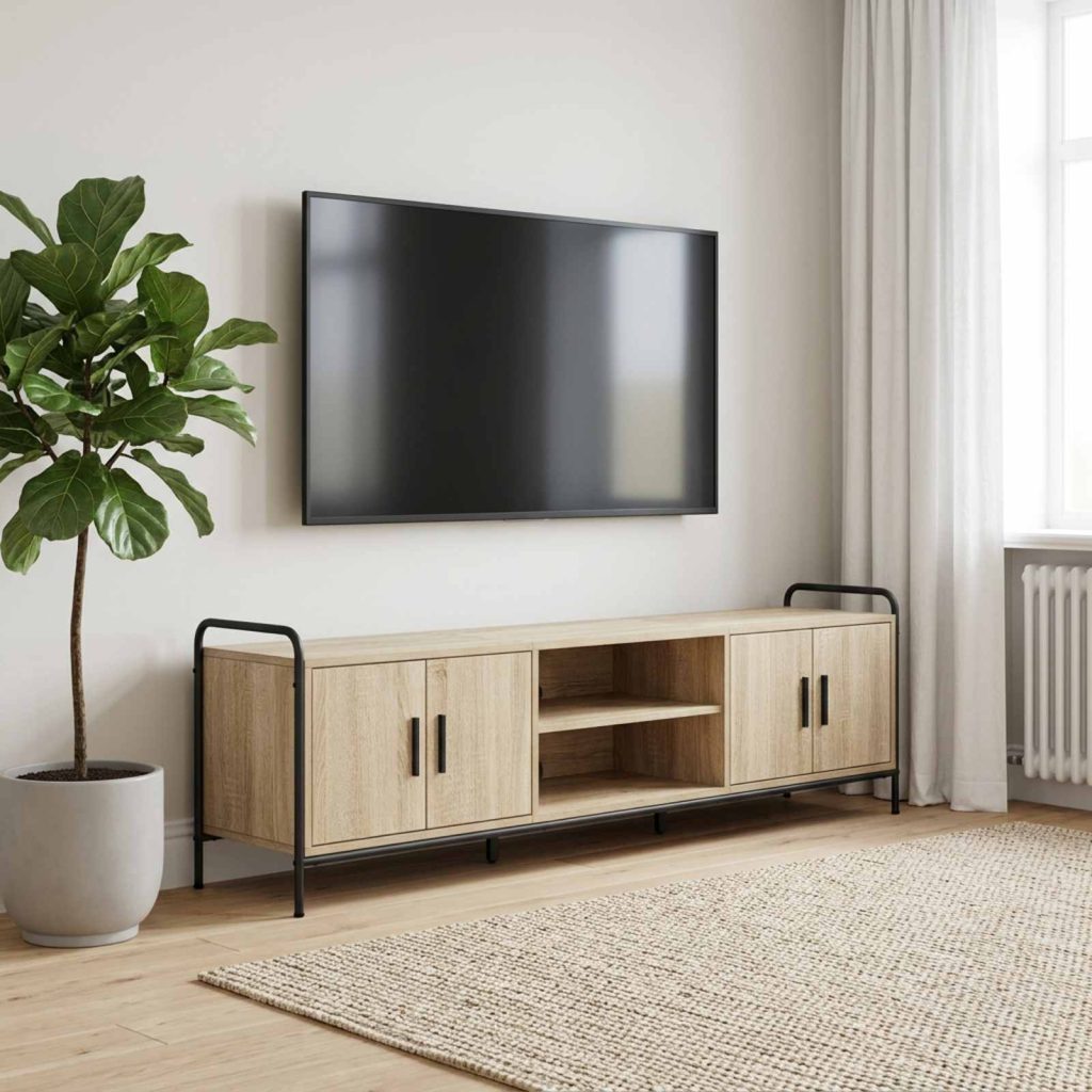 TV-kaappi 146 x 33 x 50 cm Sonoma-tammi Tekninen puu