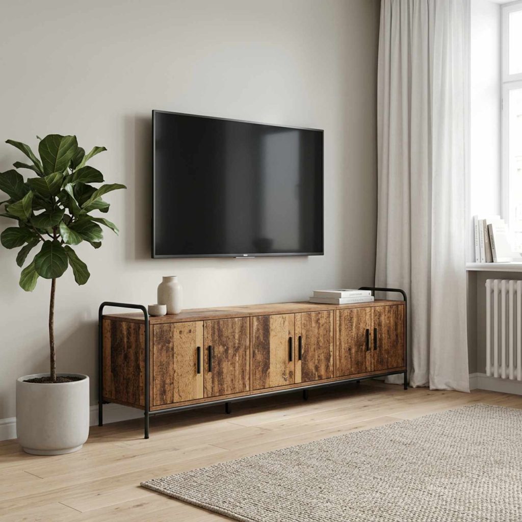 TV-kaappi 146 x 33 x 50 cm Vanha puu Tekninen puu