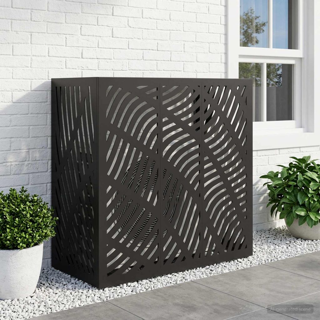 Ilmastointilaitteen suoja Musta 110 x 50 x 105 cm Teräs