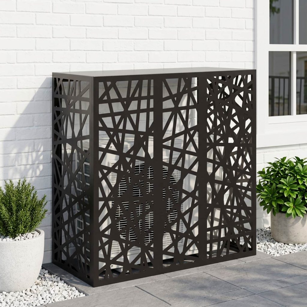 Ilmastointilaitteen suoja Musta 110 x 50 x 105 cm Teräs