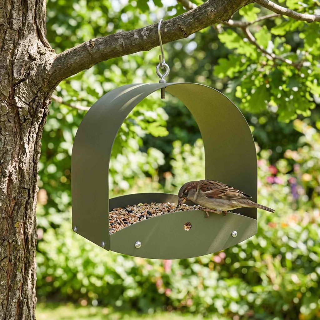 Riippuva lintulauta Teräs Oliivinvihreä